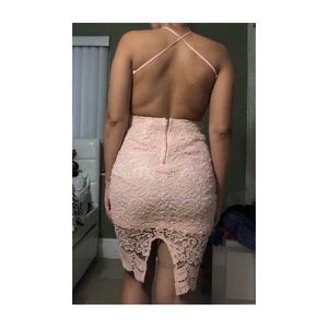 Backless Dress Salmon Color (Fashion Nova)